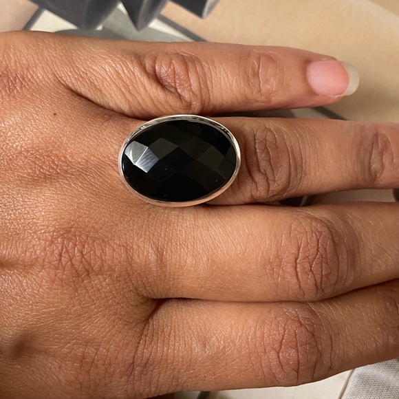 925 Sterling Silver Black Onyx Unisexual! Statement Ring!🖤🖤 - Picture 9 of 13